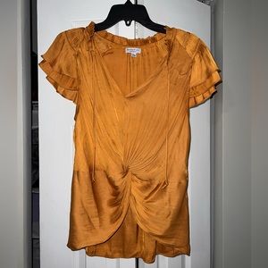 Current Air Women's Twist Front Blouse Gold size M
